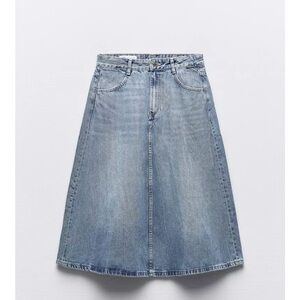 Zara Denim A-Line Skirt
